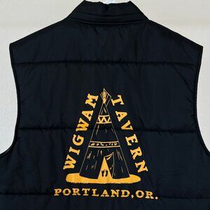 Vinatge Wigwam Tavern Portland Oregon Aristo Jac Puffer Vest Medium